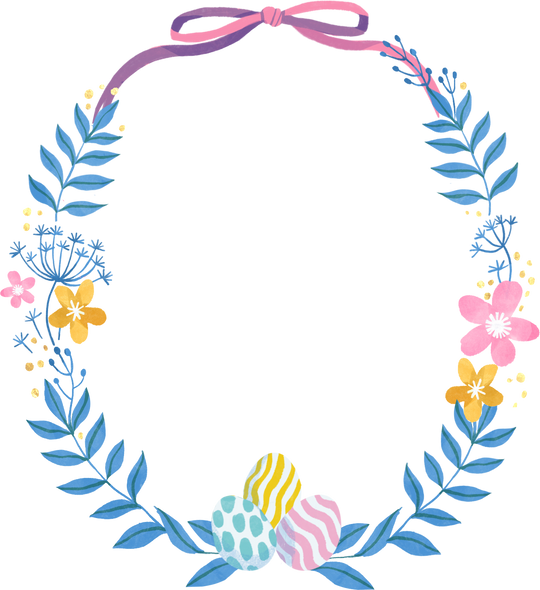 Easter Frame with Eggs 